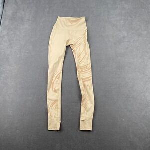 Tracy Anderson Leggings Womens XS/S Beige Abstract Stretch Ankle Keyhole Running